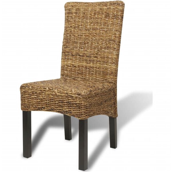 vidaXL Eetkamerstoelen 2 st abaca en massief mangohout