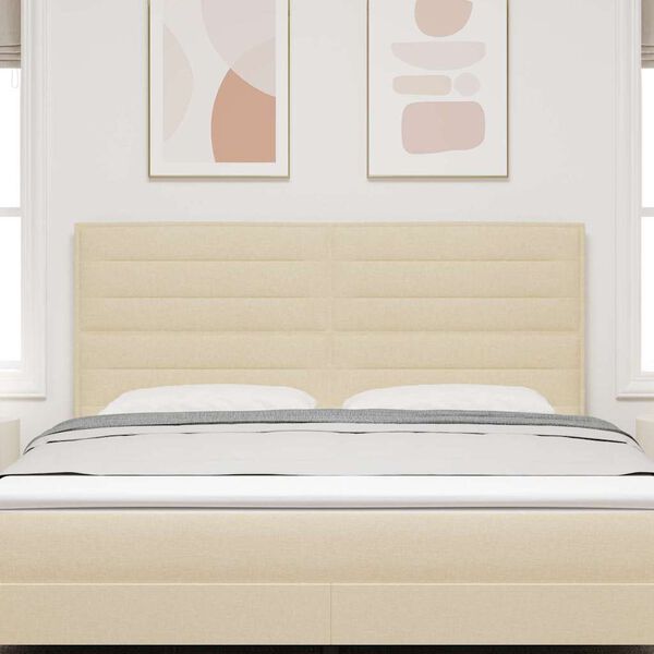 vidaXL LED Hoofdbord met LED-striplichten Cr&egrave;me 180 cm Polyester