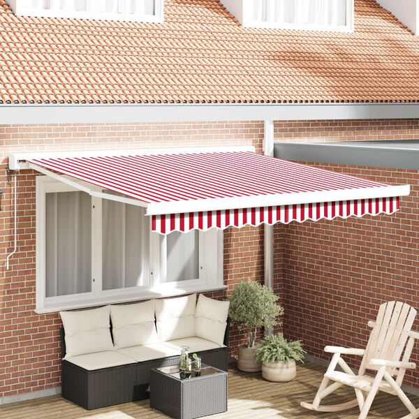 vidaXL Markies Rood en Wit 350 x 250 x 165 cm Polyester en Aluminium
