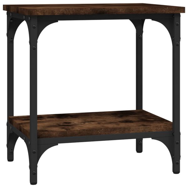 vidaXL Bijzettafel 40x30x42 cm bewerkt hout gerookt eikenkleurig