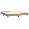 vidaXL Boxspring met matras en LED fluweel lichtgrijs 160x200 cm