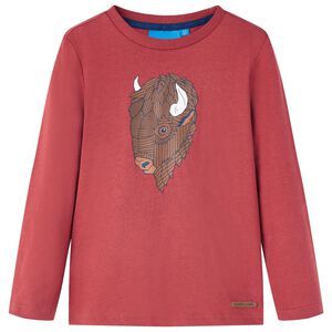 Kindershirt met lange mouwen 116 roodbruin
