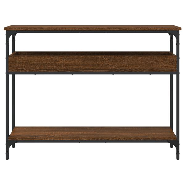 vidaXL Wandtafel met schap 100x29x75 cm bewerkt hout bruin eikenkleur