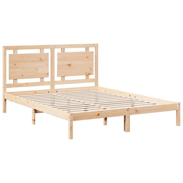vidaXL Bedframe extra lang zonder matras massief hout 140x210 cm