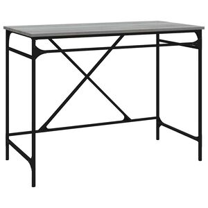 vidaXL Bureau 100x50x75 cm bewerkt hout en ijzer grijs sonoma eiken