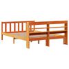 vidaXL Bedframe met hoofdbord massief grenenhout wasbruin 140x190 cm
