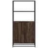 vidaXL Hoge kast 68x35x139 cm bewerkt hout en metaal bruin eikenkleur