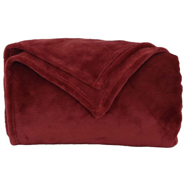 vidaXL Gooi Deken Bordeaux Rood 130 x 150 cm Fleece