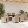 vidaXL Tuin Eetset 7 pcs Beige poly rattan