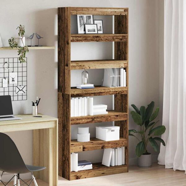 vidaXL Boekenkast met plank Oudhout 80 x 30 x 198 cm Bewerkt hout