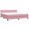 vidaXL Boxspring met matras fluweel roze 180x220 cm