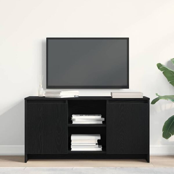 vidaXL TV-kast Zwart Eiken 102 x 37,5 x 52,5 cm Bewerkt hout
