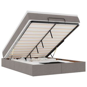 vidaXL Ottoman bed met matras 140x190cm stof taupe