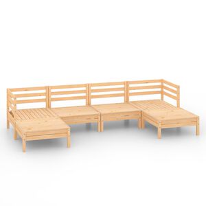 vidaXL 6-delige Loungeset massief grenenhout