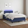 vidaXL Boxspring met matras en LED stof blauw 120x190 cm