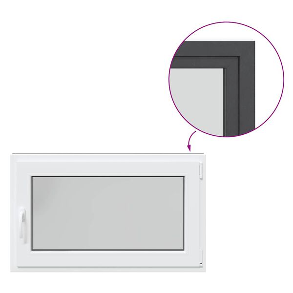 vidaXL Kelderraam "RISOR" 100x70 cm draai-kiep DIN rechts antraciet