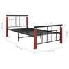 vidaXL Bedframe metaal en massief eikenhout 100x200 cm