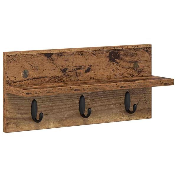 vidaXL Wandgemonteerde kapstok Oudhout 40 x 10,5 x 18 cm Bewerkt hout