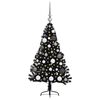 vidaXL Kunstmatig Voorverlicht Kerstboom met 150 LED Zwart 120 cm PVC