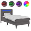 vidaXL Bedframe met matras Grijs 80 x 200 cm Kunstleer