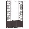 vidaXL Verhoogd Bed met Trellis en Dak Bruin 124,5 x 40 x 136 cm PP