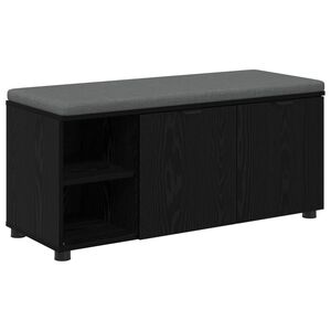 vidaXL Halbank met kussen met plank Zwarte Eik 100 x 38 x 46 cm