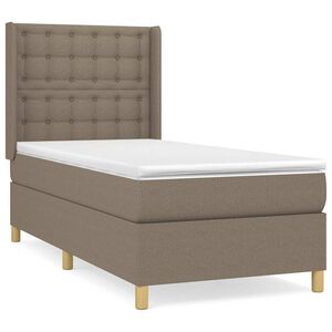 vidaXL Boxspring met matras stof taupe 80x200 cm