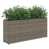 vidaXL Plantenbakken met 2 potten 2 st 90x20x40 cm poly rattan grijs
