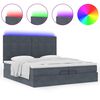 vidaXL Ottoman bed met matrassen en LED's 200x200cm fluweel