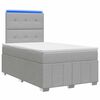 vidaXL LED Boxspring Bed met Matras Lichtgrijs 120 x 190 cm Stof