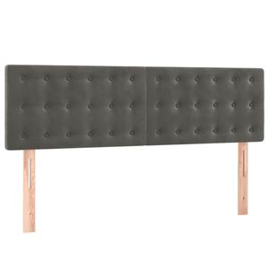 vidaXL Hoofdborden 144x5x78/88 cm fluweel donkergrijs