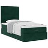 vidaXL Ottoman bed met matrassen 90x200cm fluweel donkergroen