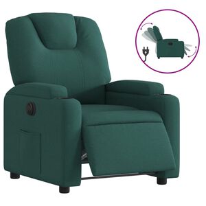 vidaXL Fauteuil verstelbaar elektrisch stof donkergroen