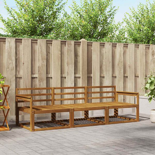 vidaXL Buiten bankenset met kussen 3 pcs Natuurlijk en Cr&egrave;me