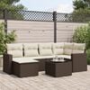 vidaXL 7-delige Loungeset met kussens poly rattan bruin