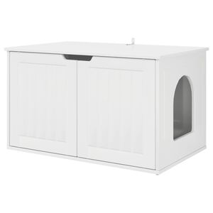 vidaXL Kattenhuis Glanzend Wit 85 x 55 x 50,5 cm Bewerkt hout