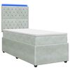 vidaXL LED Boxspring Bed met Matras Lichtgrijs 80 x 200 cm Fluweel