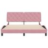 vidaXL Bedframe zonder matras fluweel roze 160x200 cm