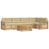 vidaXL Buiten bankenset 6 st Wit en Beige Polyester