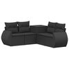 vidaXL Bankstel 5 st Zwart Poly Rattan en Staal