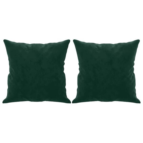 vidaXL Sierkussens 2 st 40x40 cm fluweel donkergroen