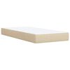 vidaXL Boxspring met matras stof cr&egrave;mekleurig 90x200 cm
