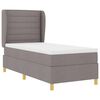vidaXL Boxspringbed met Matras Donkergrijs 90x190 cm Taupe 90 x 190 cm