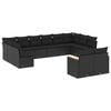 vidaXL 12-delige Loungeset met kussens poly rattan zwart