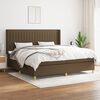 vidaXL Boxspring met matras stof donkerbruin 200x200 cm