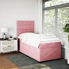 vidaXL Boxspring met matras fluweel roze 90x200 cm