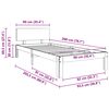 vidaXL Bedframe met hoofdeinde Wasbruin 90 x 200 cm Massief grenenhout