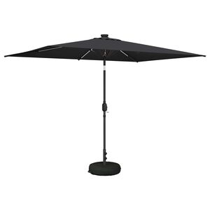 vidaXL Tuinparasol met LED-lampen en voet 200 x 300 cm Polyester