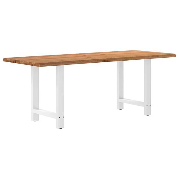vidaXL Eettafel met natuurlijke rand massief eikenhout rechthoekig