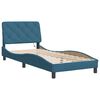 vidaXL Bedframe met LED zonder matras fluweel blauw 90x200 cm